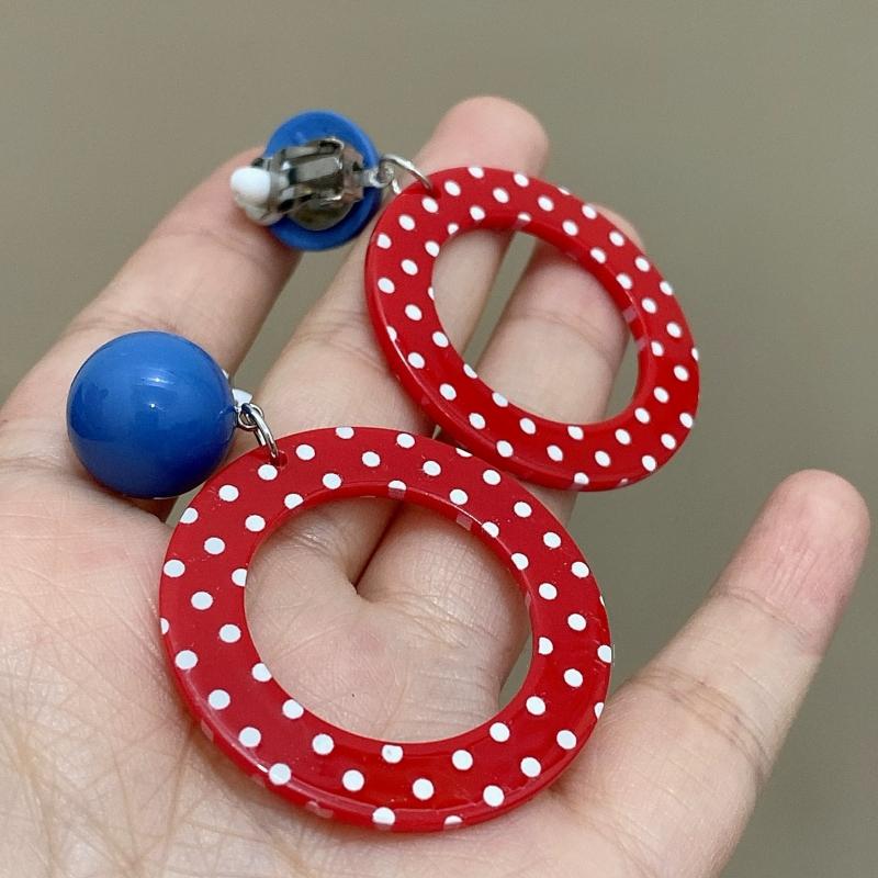 Adorables Boucles d'Oreilles Clips en Acrylique Fleur Pour Femmes Bohème Coréen Grand Géométrique Rond Carré Long Pendant Boucle d'Oreille Clip Bijoux