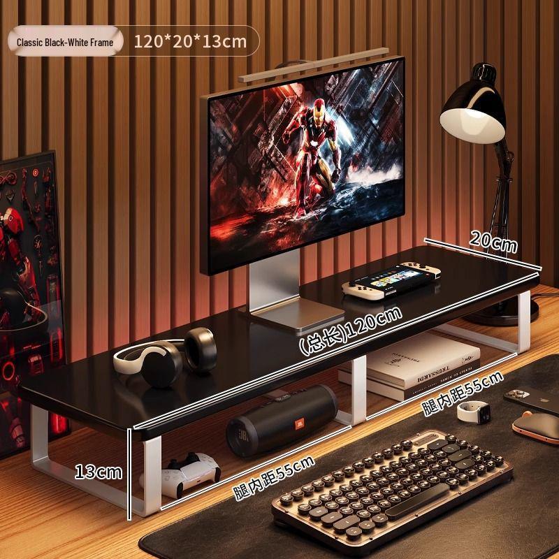 Desktop Organizer and Monitor Riser with Keyboard Tray