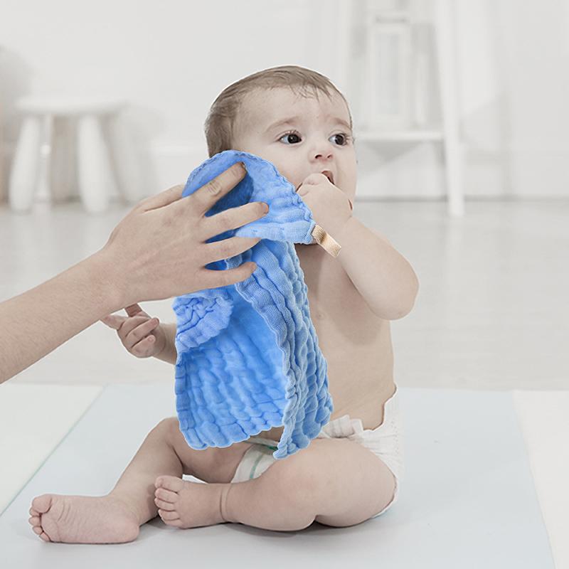 5/6 Pack Baby Muslin Washcloths 6-Layer Thick Cotton Gauze Soft Absorbent Newborn Face Towel for Bathing Feeding Sensitive Skin Reusable Wipes