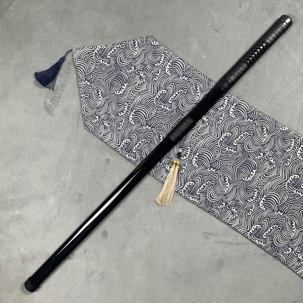 Ancient Style Tang Dynasty Horizontal Sword Wooden Sword Tassel Bamboo Sword with Sheath Flower Practice Sword Stage Performance Costume Prop Toy