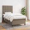 Bed Frame with Mattress - Maison Exclusive - 80x200 Cm - Adjustable Headboard - Taupe Fabric