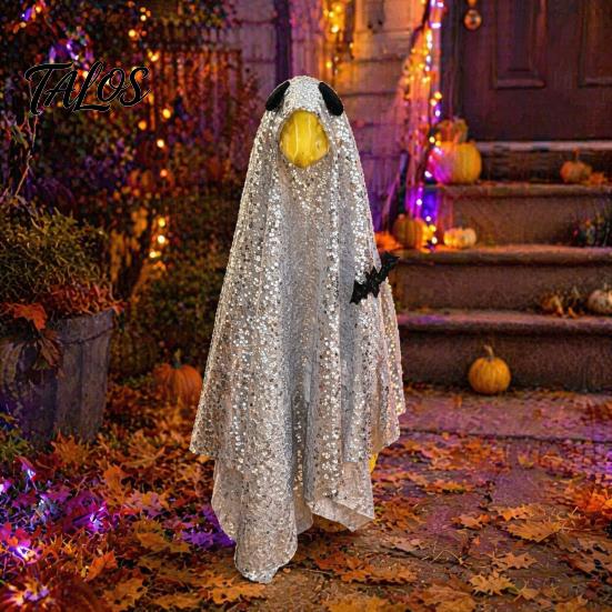 Halloween Decor for Lawn Goose Ghost Costume, Porch Outfit Outdoor Garden Statue Attire Decor, Spooky Holiday Clothing, Funny Yard Ornament