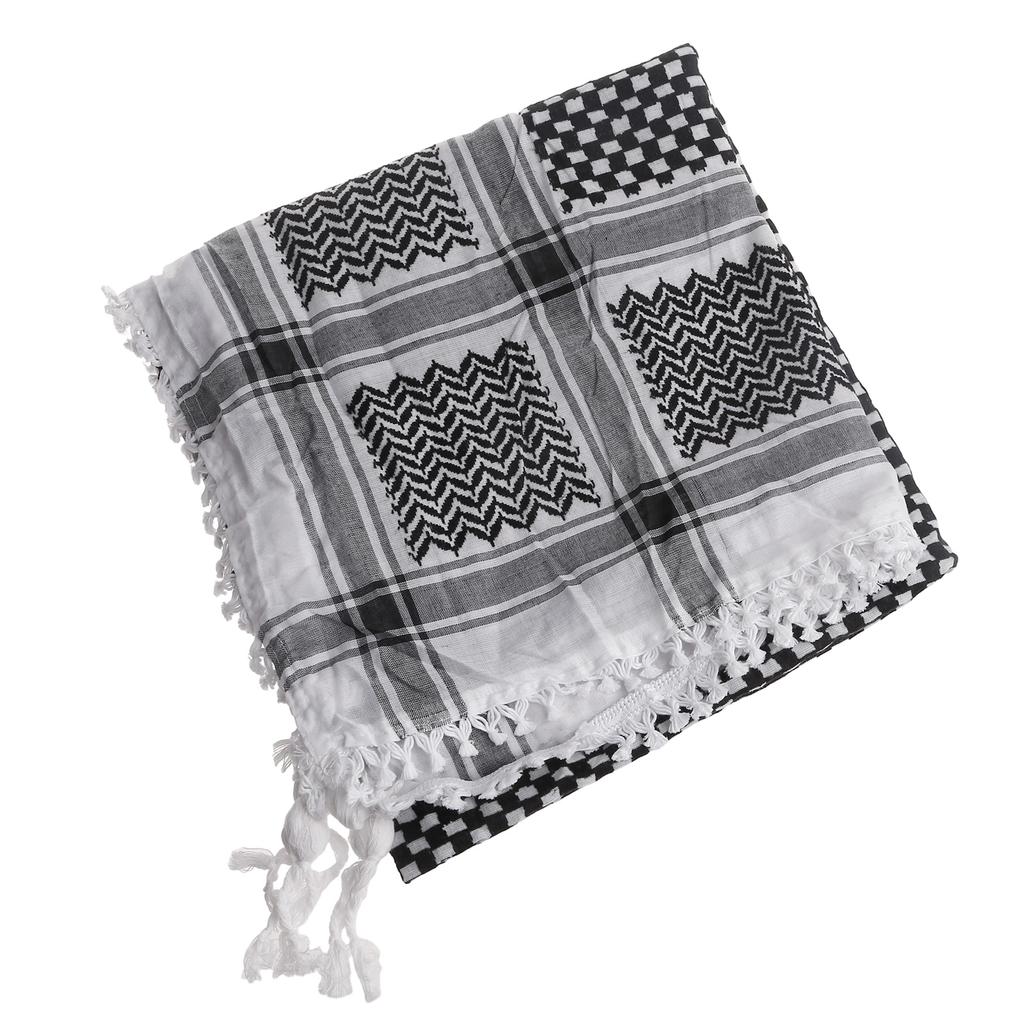 Religious Arab Adult Keffiyeh Headscarf Turban Jacquard Pattern Scarf Outdoor Headscarf for Male Daily Hair Accessory