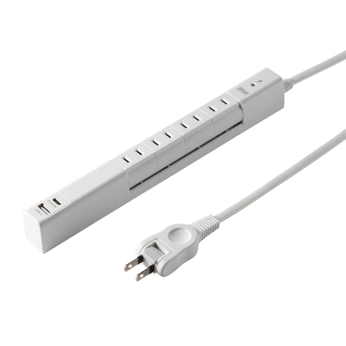 Sanwa Supply Rotating Tap (4 AC Outlets + Type-C + USB-A, 20W PD, White) TAP-B113UC-2W