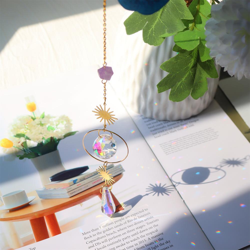 Crystal Prisms Pendant Creative Hanging Sun Catcher Versatile Sun Catcher Wind Chime for Wedding Decoration