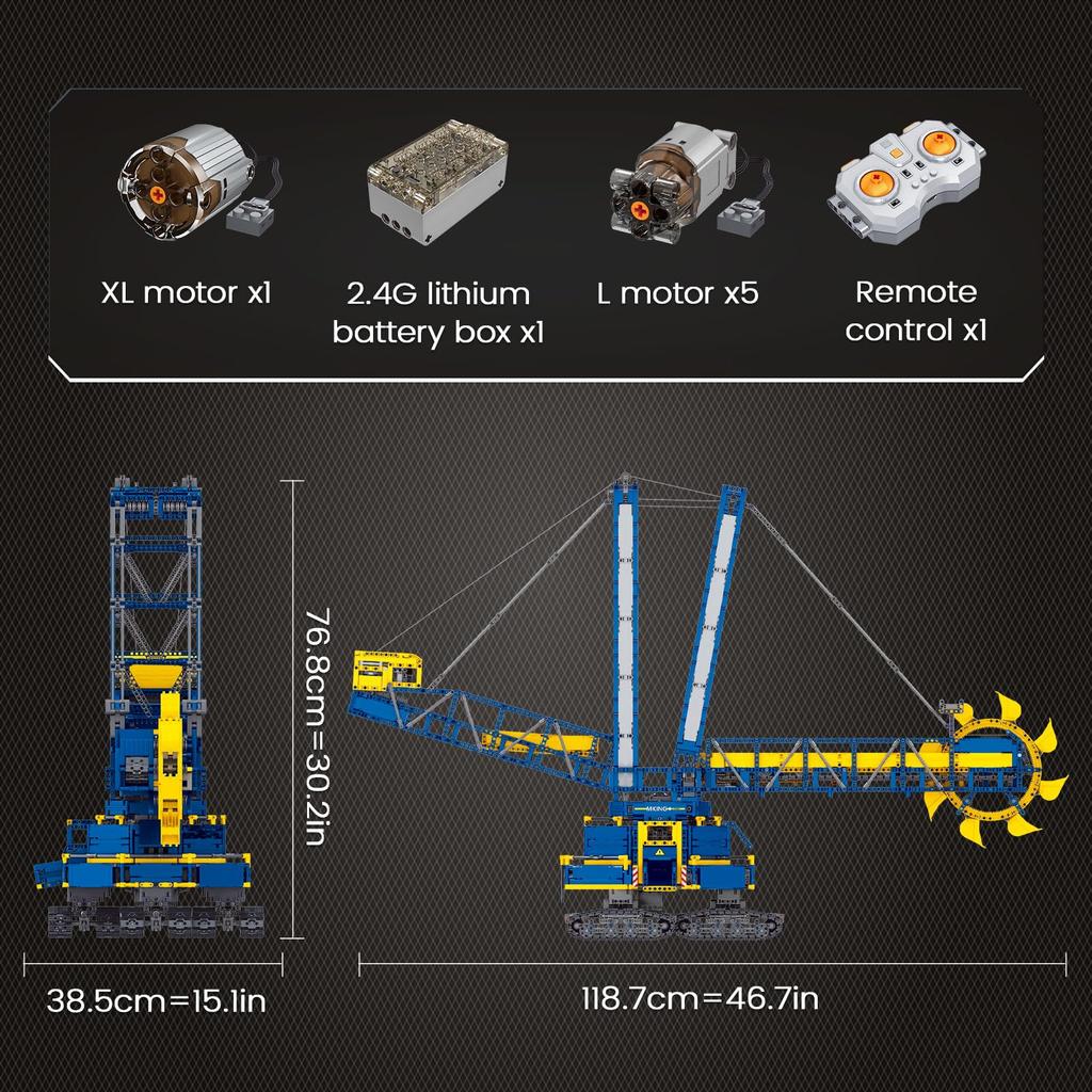 Mould King 17006 Technik Bucket Wheel Excavator Building Block Set