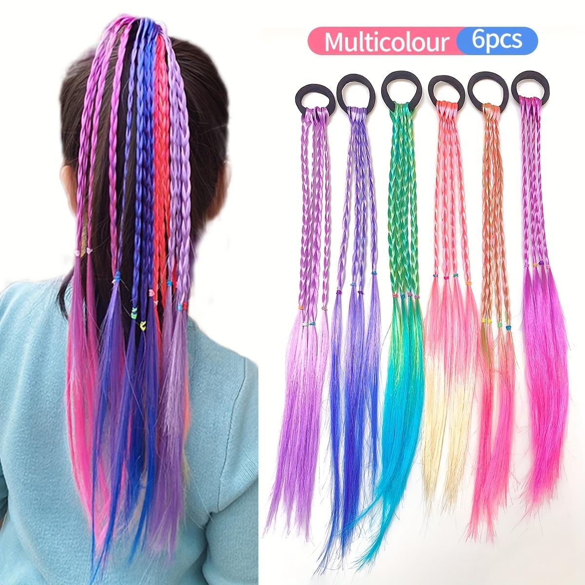 

Girls Hair Accessories Set Colorful Braided Wigs, Sweet Headbands Perfect Halloween & Christmas Gift for Women 6PCS