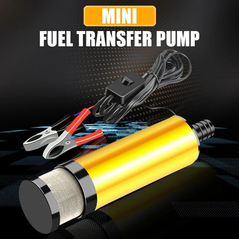38/51MM Electric Car Oil Pump 12V For Pumping Diesel Oil Water Fuel Transfer Pump Submersible Aluminum Alloy Shell 12L/min