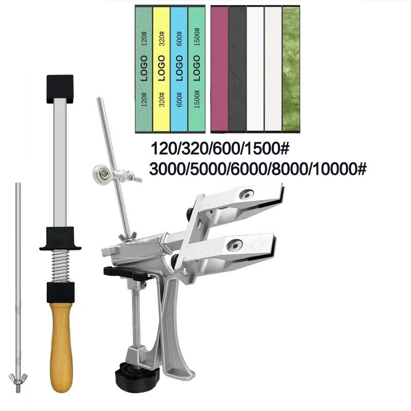 Affilacoltelli Professionale Lega di Alluminio Affilacoltelli ad Angolo Fisso Pietra Diamantata Pietra per Affilare Strumenti da Cucina Macchina Affilatrice Coltelli