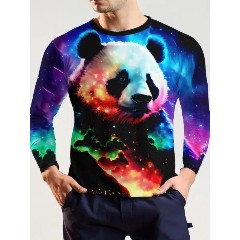 Men's Casual Daily Long-sleeved T-shirt, with Fashionable Printed Design, a Comfortable and Casual Top That Can Be Machine Washed