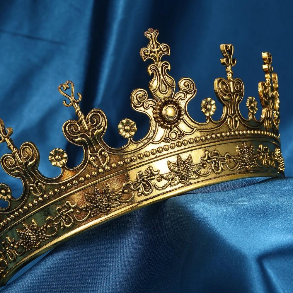 Stage Performance Vintage Male Crown Exaggerated Prince Crown Hair Hoop Medieval King Crown Unisex
