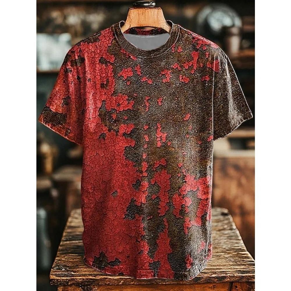 

Fun Retro Rust 3D Print Men s T-Shirts Summer O-Neck Short Sleeve T Shirt Hip Hop Oversized Tees Harajuku Y2K Tops Women Clothing XXS