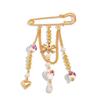 Künstlerische Keramik Schleife Herz Brosche Anstecknadel Mode Schmuck Accessoire Für Lässige Oder Formelle Kleidung