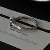 925 Sterling Silver Rings For Women Geometric Fine Jewelry Finger Adjustable Blue Stone Ring For Party Birthday Gift
