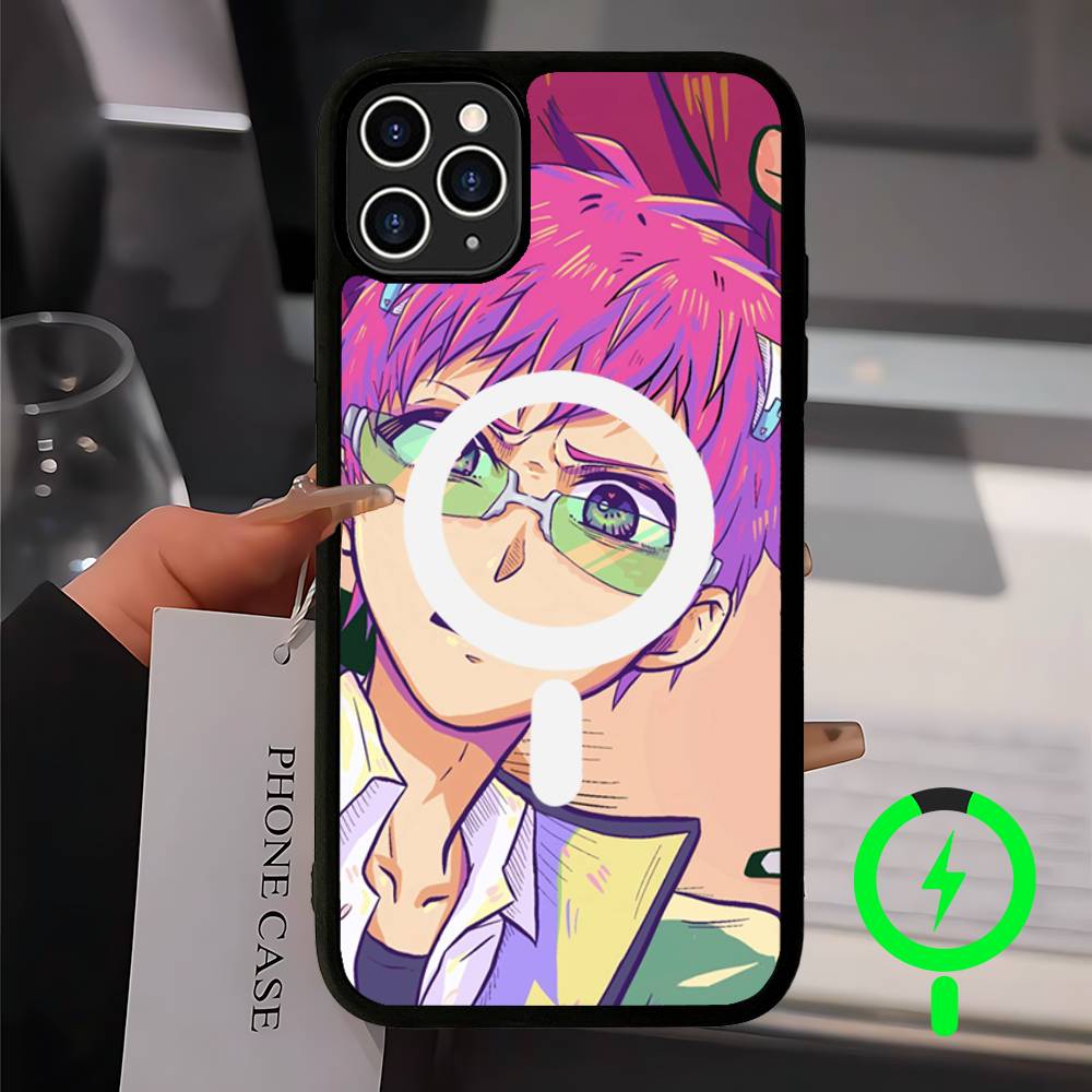 Anime Saiki Kusuo Magnetic Matte Phone Case For IPhone 16 17 15 14 13 12 11 For Magsafe Wireless Charge Cover