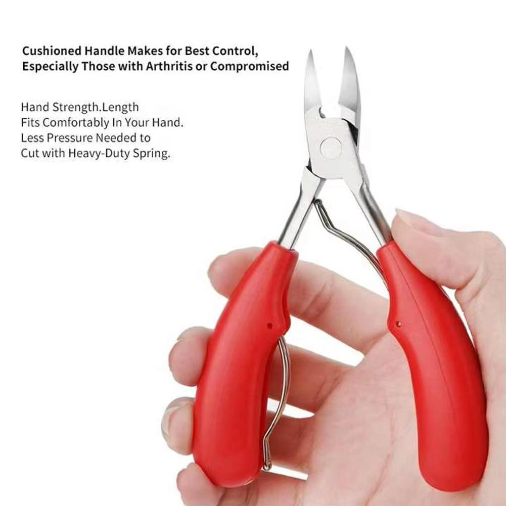 Professional-Grade Stainless Steel Toe Nail Clipper with Ergonomic Handle for Ingrown and Thick Toenails