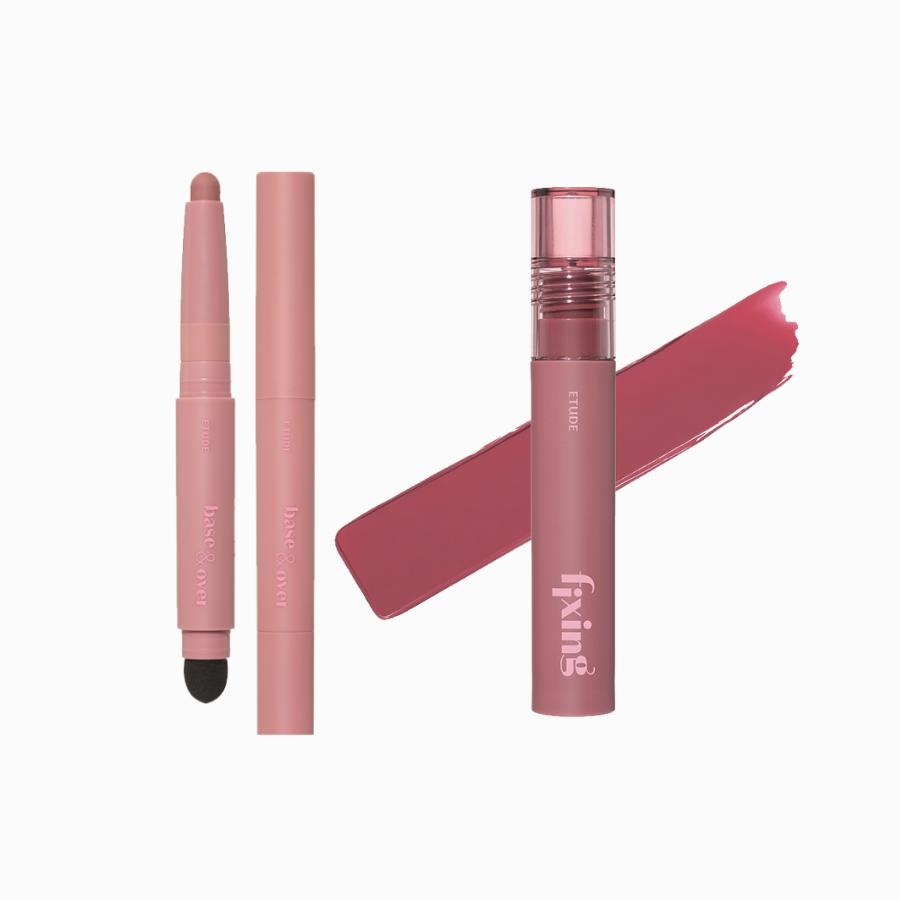 Etude Base & Over Lip Pencil #Pink Beige 1g + Fixing Tint 4g