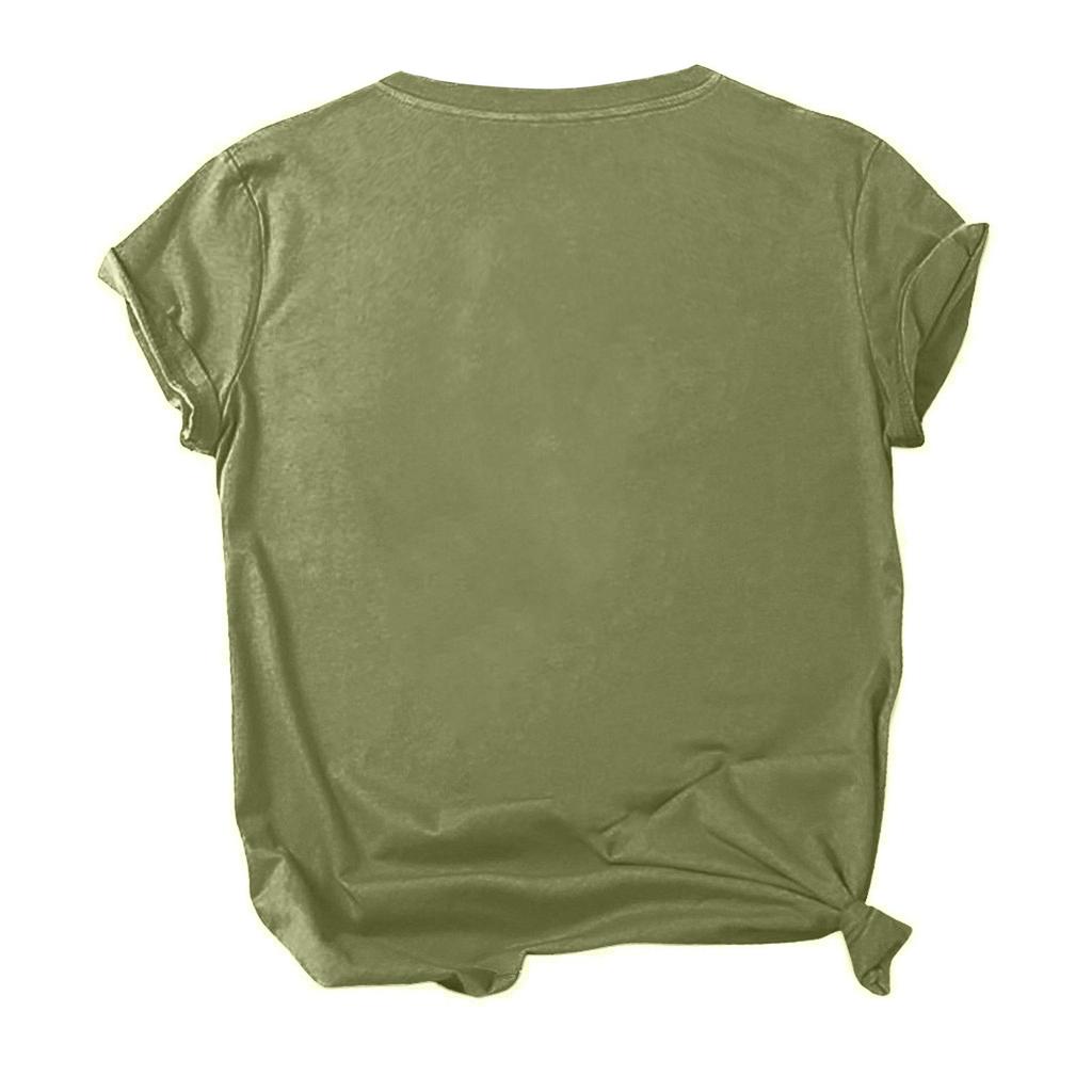 Women's Fashion Casual Comfortable Printed O-Neck Short Sleeve Top Blouse