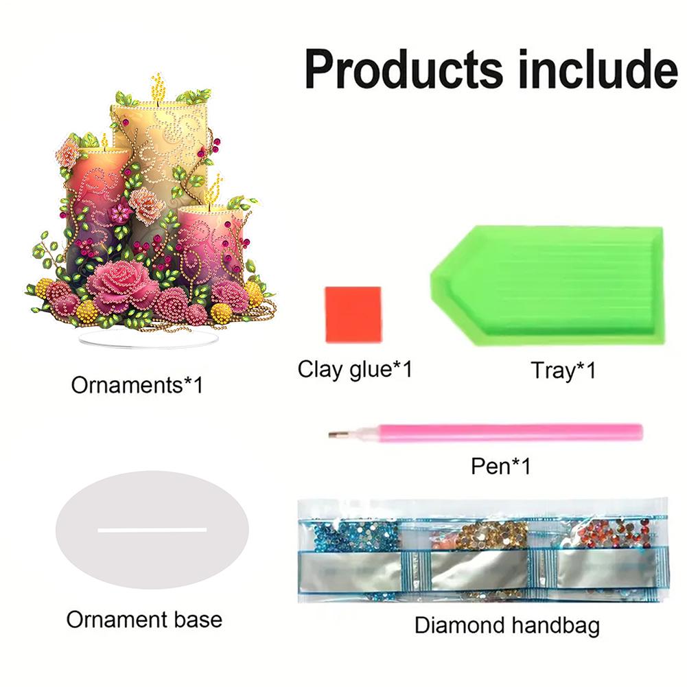 Acrylic Special Shape Lantern Table Top Diamond Painting Ornament Kits Desktop Diamond Art Kits Diamond Painting Desktop Decors