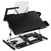 Bed Laptop Table Desk with LED, Drawer, Cup Phone Holder, Book Stand, 5 Height Computer Adjustable Foldable Lap Table, Sofa Floor Stand Tray
