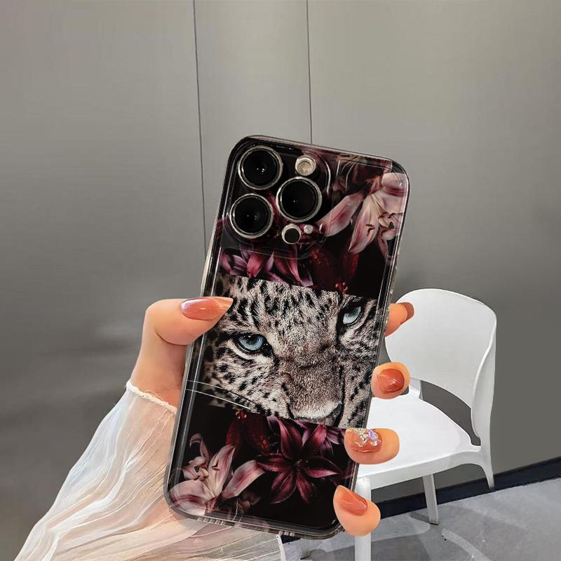 Flower Cat Eyes Silicone Phone Case For IPhone 17 Air 16 15 14 13 12 11 Pro Max 16E 14 Plus Shockproof Protective Cover