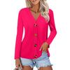 Women's Fashion Casual Solid Color Button-down Shirt Long Sleeve Tops