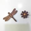 Hot Selling Natural Wooden Cartoon Insect Wooden Pendant Dragonfly Creative Decoration Refrigerator Sticker Gift