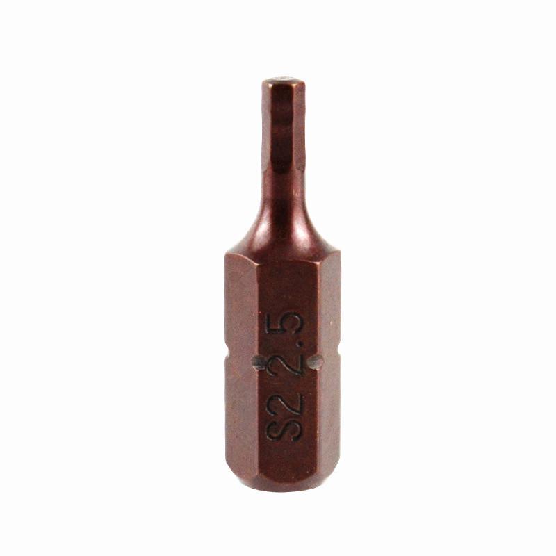 24-Piece S2 Alloy Steel Hex Bit Set with 25mm Red-Tipped Electric Screwdriver Bits and Storage Strip