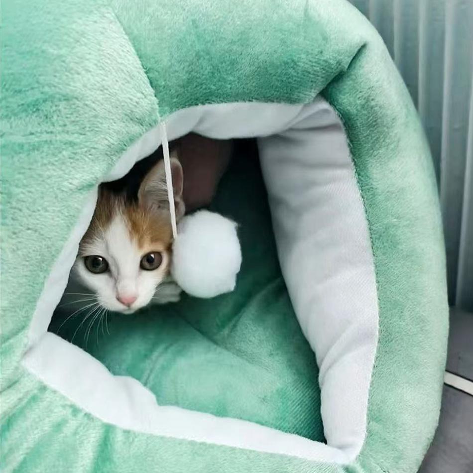 Deep Sleep Cat Bed Cartoon Pet Bed Foldable Removable Washable Pet Sleeping Bed for Small Dog Mat Bag Cave Cats Bed