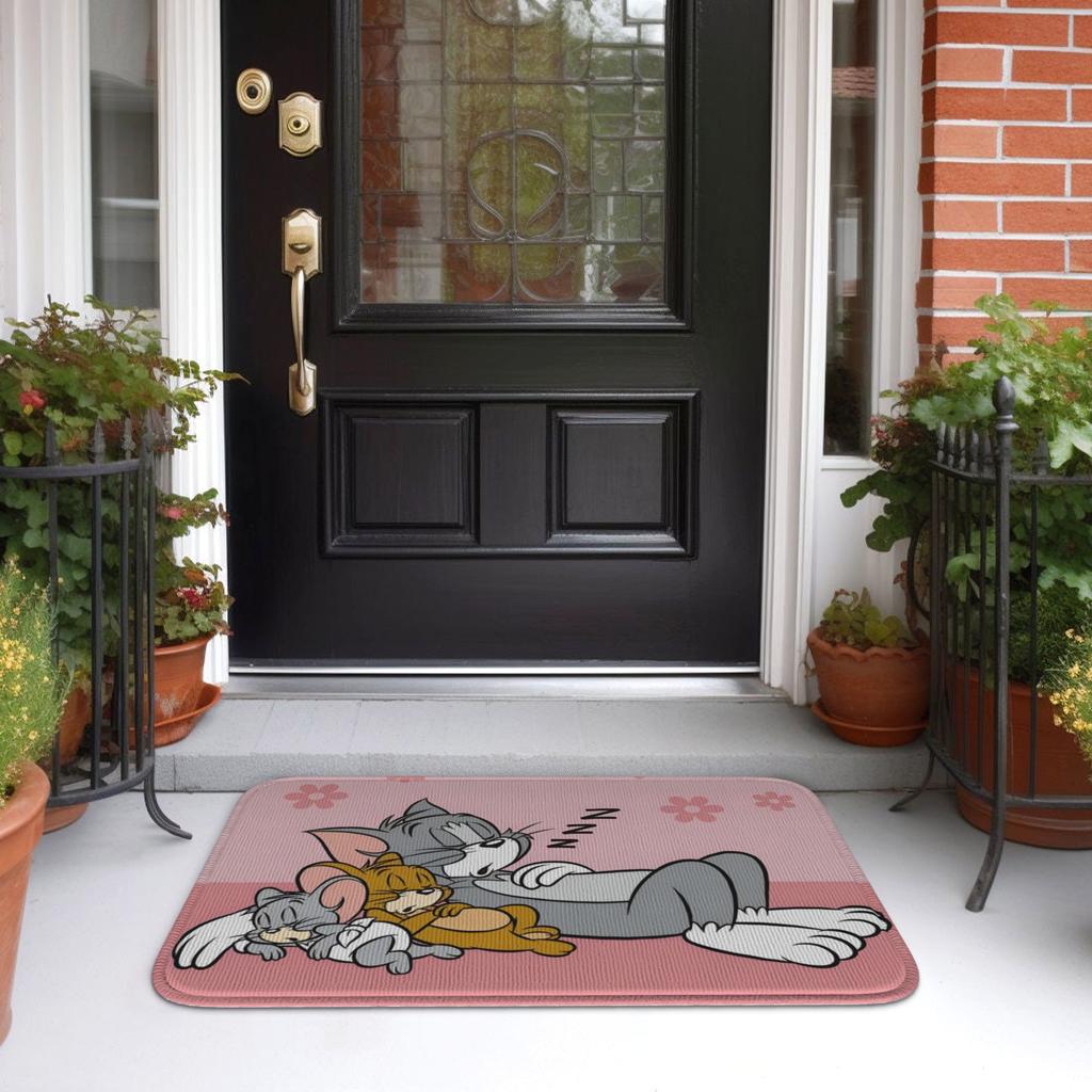 Custom Cat And Mouse Doormat Non-Slip Entrance Welcome Kitchen Bathroom Floor Door Mat Toilet Living Room Carpet Rug