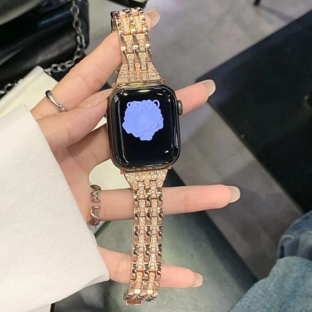 Sparkling Metal Band for Apple Watch Ultra Bands 49mm 38 40 41 42 44 45 46mm Jewelry Diamond Metal Strap for iWatch Series11 10 9 8 7 6 5 4 3