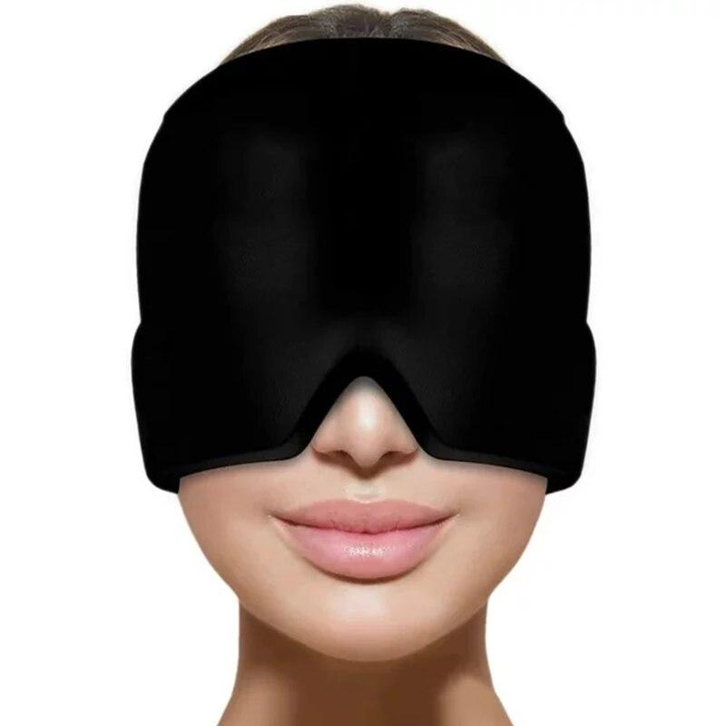 Ishette Hode Ansikt Omgivende Avslappingsmassasje Søvn Øyemaske Svart Rosa Gel Kald og varm maske