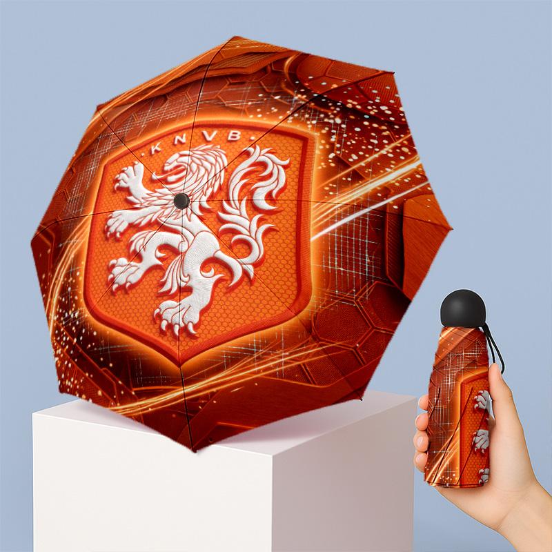 Aston Villa Football Pattern Printed Mini 5 Folds 8 Ribs Compact Umbrella Windproof Waterproof Lightweight Portable Folding