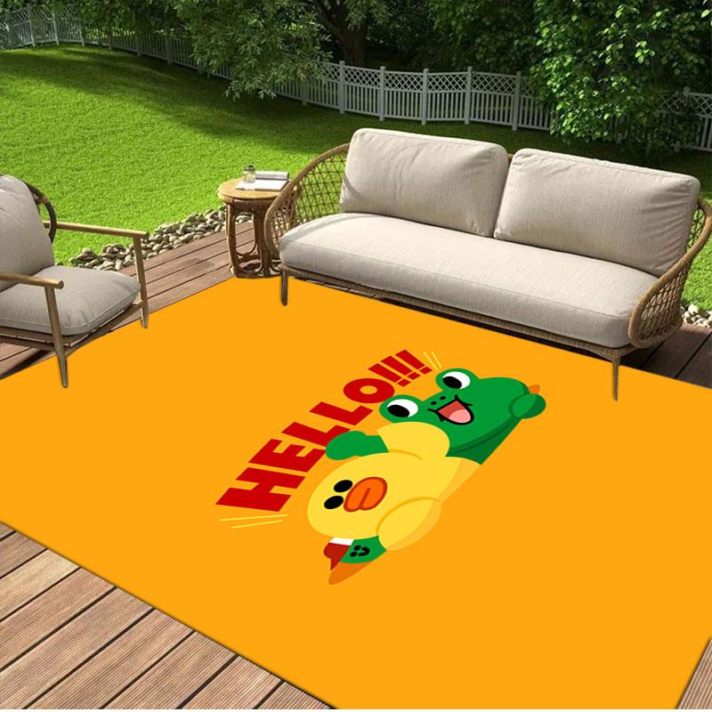 Line Friends Style, Cartoon Bunny and Bear Animal Pattern Rug, Home Bedroom Living Room Rug, Home Decor. 60x90cm