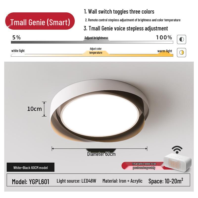 Modern Nordic LED Ceiling Light - Minimalist Round Design for Master Bedroom