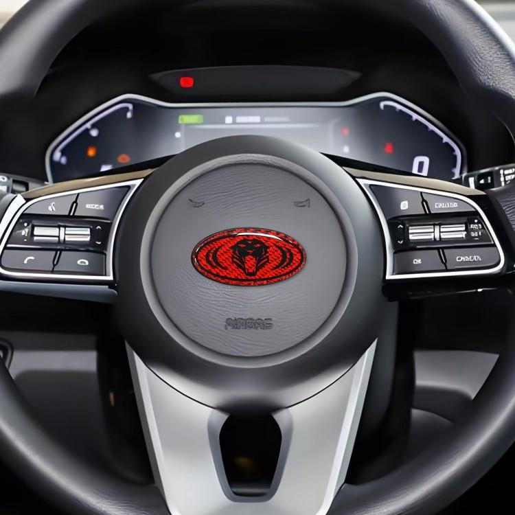 1pcs lion carbon fibre 3D 6cm steer wheel emblem Sticker Car Steering Wheel Car Interior Emblem Car styling Accessories For KIA