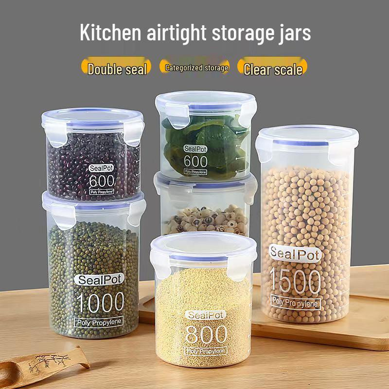 Feuchtigkeitsdichter transparenter Getreideaufbewahrungsbehälter mit Deckel – Schimmelresistentes Küchenorganisationsglas