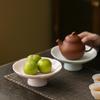 Ceramic High-Footed Fruit Bowl & Tea Snack Tray for Tea Ceremony & Home Use.