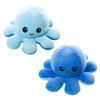 Reversible Octopus Plush Toy, Double-Sided Flip Octopus Doll, 20cm Fluffy Plush Toy with Angry and Smiling Faces, Fun Gift (Sky Blue & Blue)