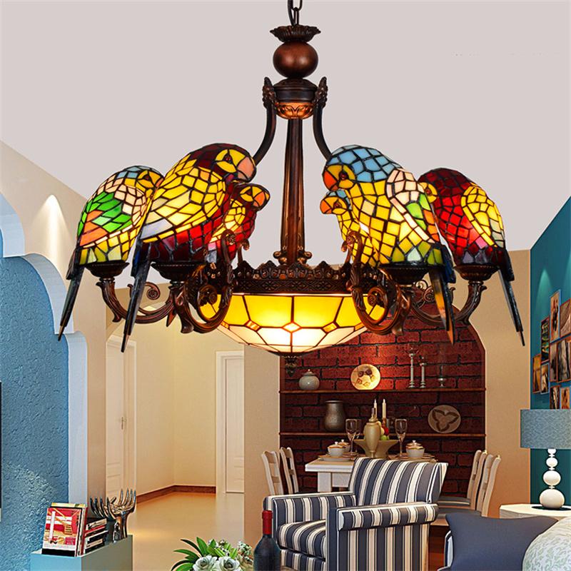Tiff Parrot Chandelier Personality Creative Luxury Atmosphere Hotel Villa Restaurant Corridor Art Decorative Lights