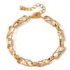 Minimalist Gold Plated Color Retention Neutral Thick Chain Handmade Plain Bracelet