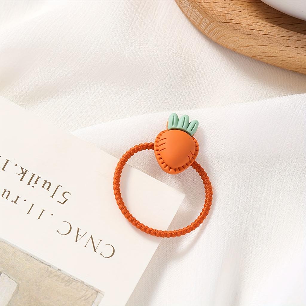 Cute Cartoon Fruit Hair Ties for Girls - High-Elasticity Soft Stretchy Vibrant Colors for Everyday Casual Wear, All-Season Use