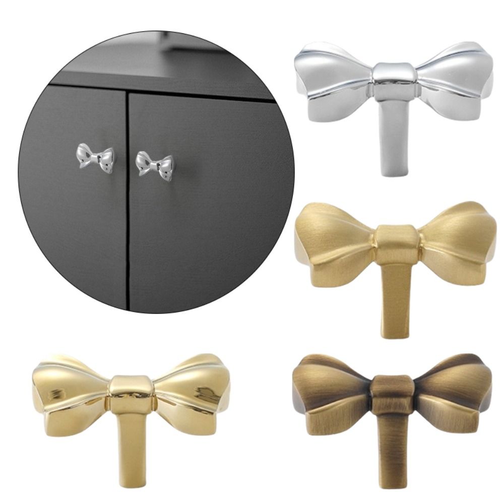 Retro Bow Tie Brass Handle Furniture Hardware Wardrobe Drawer Pulls Cabinet Door Knobs Furniture