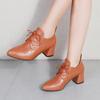 New 2025 Winter Women Boots Thick Heel Flat Shoes Anti-slip Women Ankle Boots Autumn Fashion Leather Boots Size 35-41