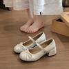 [Uncle Shoes] Autumn New Gentle French Small Leather Shoes with Skirt Jk Fairy Style Thick Heel Single Shoes 2025 Mary