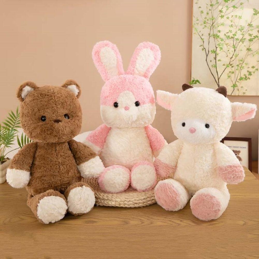 Wolf Husky Running Plush Animal Wear Dress Stuffed Animal Doll Rabbit Bear Plush  For Children