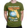 I Survived Hurricane Milton Florida Oct 2024 Novelty Graphic 100 Cotton TShirt Hurricane Tops Tees For Unisex