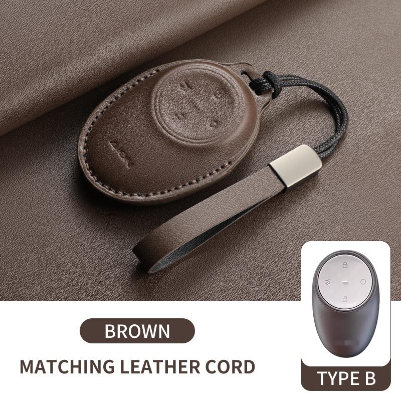 

Leather Cars Key Case Cover Shell Fob For Gac Aion Y Plus S V Lx Ia5 Ut Rt Car Shell Keychain Anti-Scratch Cover Car Accessories