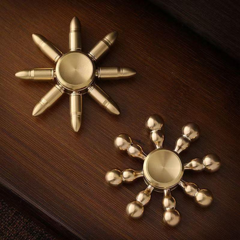 Brass Fingertip Gyro Combat Eight Arm Gyro Detachable Metal Adult Decompression Artifact Student Creative Gift Hand Play Piece