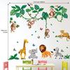 DECOWALL Jungle Animal Cartoon Wall Stickers for Kids Wall Transfer Wall Art Stickers for Bathroom Room Living Nordic Style DS12-8069 Kindergarten,